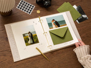 Letters to the Bride Scrapbook Binder - Custom Linen Bachelorette Bridal Shower Linen Guestbook Wedding Keepsake Gift Optional 4x6 Envelopes