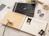 Wooden Luxe Photo Guest Book (D2) - Customized Leaf & Floral Design Wedding Keepsake Memory Album with Instax Polaroid Layout Lined Pages