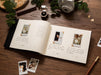 Wooden Luxe Photo Guest Book (D2) - Customized Leaf & Floral Design Wedding Keepsake Memory Album with Instax Polaroid Layout Lined Pages