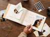 Wooden Luxe Photo Guest Book (D2) - Customized Leaf & Floral Design Wedding Keepsake Memory Album with Instax Polaroid Layout Lined Pages