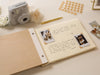 Engraved Premium Photo Guest Book (Design 2) - Wooden Floral Wedding Guest Album, Bridal Shower Photo Memory Book for Instax Mini Photos
