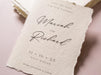 Printed Deckled Edge Save-the-Date Cards (D5) - 5x7 Custom Cards Stationary on Raw Edge Cotton Paper for Weddings, W/ Optional A7 Envelopes