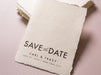 Printed Deckle Edge Save-the-Date Cards (D6) - 5x7 Custom wedding save the date stationary raw edge on thick cotton paper optional envelopes