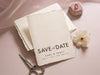 Printed Deckle Edge Save-the-Date Cards (D6) - 5x7 Custom wedding save the date stationary raw edge on thick cotton paper optional envelopes