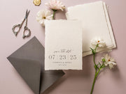Printed Deckled Edge Save-the-Date Cards (D1) - 5x7 Custom Bulk Wedding Stationary Raw Edge on Thick Cotton Paper, Optional A7 Envelopes