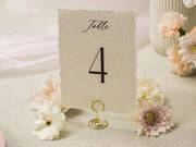 Set of 10 Deckle Edge Table Numbers - Ready to Ship with Optional Stands, Wedding Reception Event Signage, Minimalist Table Setting, 5x7
