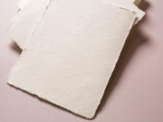 Printed Deckled Edge Save-the-Date Cards (D5) - 5x7 Custom Cards Stationary on Raw Edge Cotton Paper for Weddings, W/ Optional A7 Envelopes