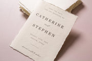 Printed Deckle Edge Save-the-Date Cards (D4) - 5x7 Custom Wedding Invitation Cards, Raw Edge Cotton Paper, w/ Optional Envelopes A7