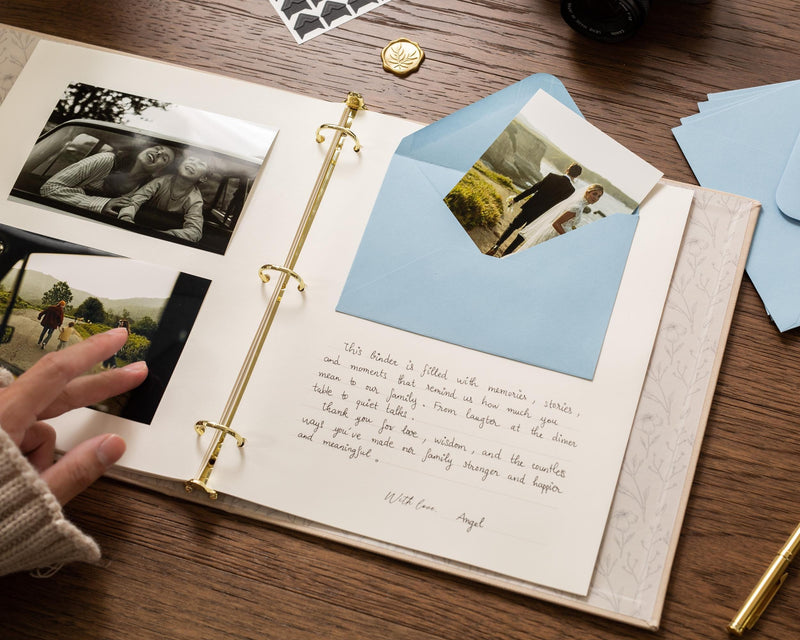 Letters to my Love Scrapbook Binder w/ 20 Pages - Keepsake Book Love Letters Envelopes Anniversary Gift Relationship Memory Photos & Notes