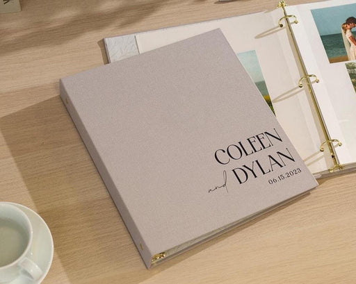 Self Stick Linen Photo Album Binder (D8) - Wedding Album Scrapbook Picture Memory Book For DIY Bride To Be 12th Anniversary Gift Couples