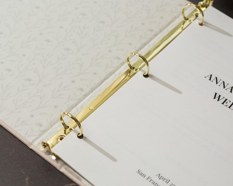Officiant 3 Ring Linen Binder - Refillable Wedding Ceremony Binder, Personalized Officiant Book, Pastor & Celebrant Gift, Script Organizer
