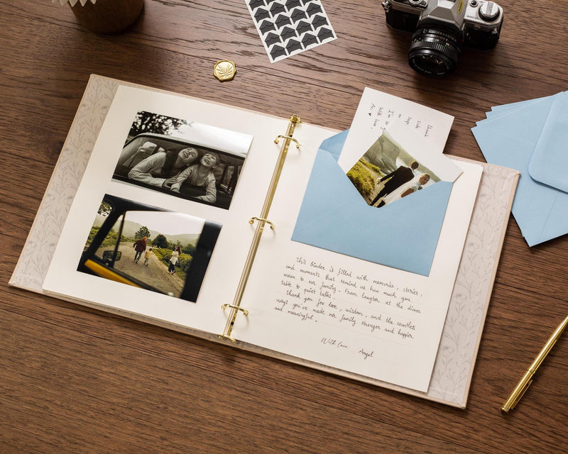 Letters to the Bride & Groom Scrapbook Binder w/ 20 Pages (D4) - Wedding Guestbook Keepsake Photos Marriage Memory Newlywed Engagement Gift