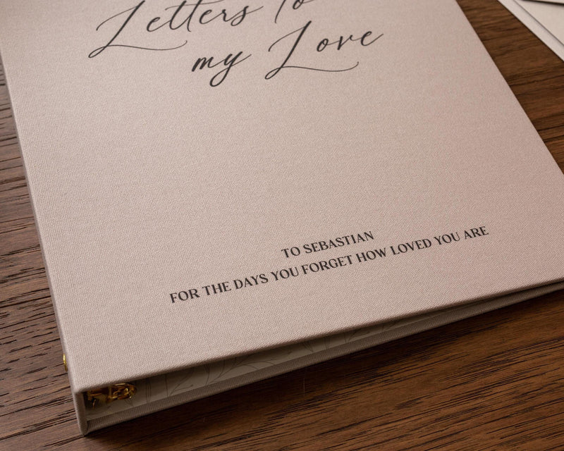Letters to my Love Scrapbook Binder w/ 20 Pages - Keepsake Book Love Letters Envelopes Anniversary Gift Relationship Memory Photos & Notes