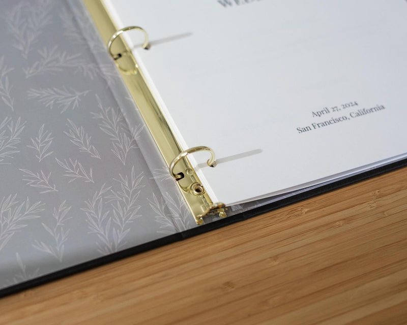 Officiant 3 Ring Linen Binder - Refillable Wedding Ceremony Binder, Personalized Officiant Book, Pastor & Celebrant Gift, Script Organizer