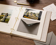 Wedding 3 Ring Linen Binder (D4) - Personalized Wedding Guest Book Alternative Refillable Bridal Planner Memento Optional 4x6 Envelope (20x)