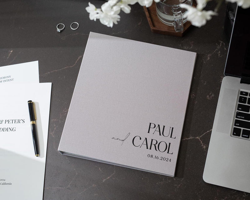 Linen Photo Album Binder (D8) - Custom Wedding Wishes Book Interactive Instax Peel-and-stick Photo Guestbook Memory Keepsake