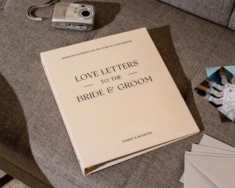 Letters to the Bride & Groom Scrapbook Binder w/ 20 Pages (D4) - Wedding Guestbook Keepsake Photos Marriage Memory Newlywed Engagement Gift