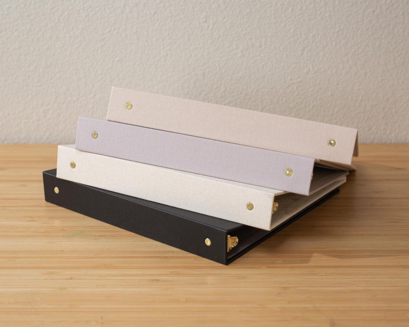 Linen Photo Album Binder (D4) - DIY Yearly Family Album Annual Memory Scrapbook Milestone Year In Review Journal w/ Sticky Pages