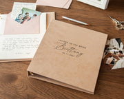 Letters to the Bride Binder (D5) - Velvet or Leather Album, Bridal Shower Wedding Memory Guest Book Alternative w/ Layout Pages & Envelopes
