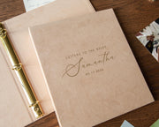Foil Letters to the Bride Binder (D5) - Velvet or Leather Album Gold Silver Font Bridal Shower Wedding Guestbook w/ Layout Pages & Envelopes