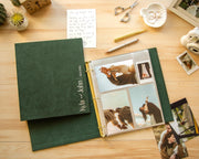 Foil Wedding Photo Album Binder - Gold or Silver Font Custom Leather or Velvet Couple's Guest Book Album, Self Adhesive Polaroid Keepsake