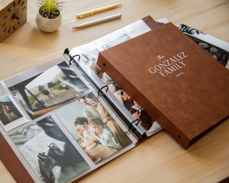 Family Photo Album Binder - Personalized Velvet or Leather Photo Memory Organizer Scrapbook Keepsake, Custom Family Book Gift