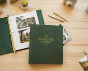 Foil Family Photo Album Binder - Custom Velvet or Leather Family Book w/ Shiny Font, Personalized Photo Memory Organizer Scrapbook Keepsake