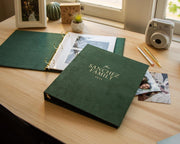 Foil Family Photo Album Binder - Custom Velvet or Leather Family Book w/ Shiny Font, Personalized Photo Memory Organizer Scrapbook Keepsake