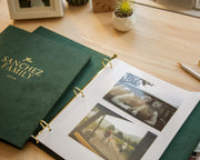 Foil Family Photo Album Binder - Custom Velvet or Leather Family Book w/ Shiny Font, Personalized Photo Memory Organizer Scrapbook Keepsake
