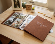 Family Photo Album Binder - Personalized Velvet or Leather Photo Memory Organizer Scrapbook Keepsake, Custom Family Book Gift