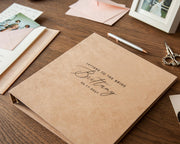Letters to the Bride Binder (D5) - Velvet or Leather Album, Bridal Shower Wedding Memory Guest Book Alternative w/ Layout Pages & Envelopes