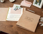 Letters to the Bride Binder (D5) - Velvet or Leather Album, Bridal Shower Wedding Memory Guest Book Alternative w/ Layout Pages & Envelopes