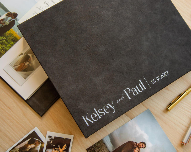 Wedding Photo Album Binder - Personalized Leather or Velvet Photo Album for Bridal Shower Engagement Party Memory Keepsake