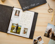 Wedding Photo Album Binder - Personalized Leather or Velvet Photo Album for Bridal Shower Engagement Party Memory Keepsake