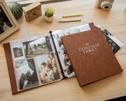 Family Photo Album Binder - Personalized Velvet or Leather Photo Memory Organizer Scrapbook Keepsake, Custom Family Book Gift