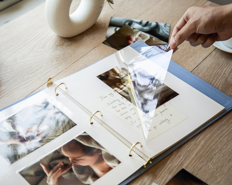 Linen Photo Album Binder (D3) - DIY Refillable Photo Sleeves or Scrapbook Gifts Annual Family Year Recap Book Generational Memory Keepsake
