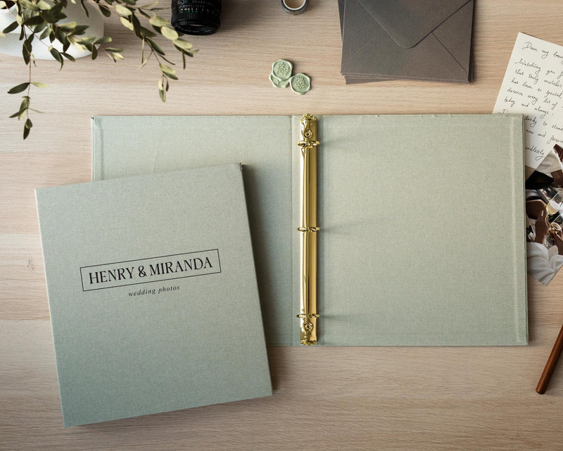 Linen Photo Album Binder (D3) - DIY Refillable Photo Sleeves or Scrapbook Gifts Annual Family Year Recap Book Generational Memory Keepsake