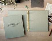 Linen Photo Album Binder (D3) - Personalized Peel & Stick Memory Book w/ Refillable Scrapbook Pages Self-adhesive Family Keepsake