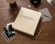 Linen Photo Album Binder (D3) - Personalized Peel & Stick Memory Book w/ Refillable Scrapbook Pages Self-adhesive Family Keepsake