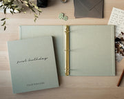 Linen Photo Album Binder (D4) - DIY Yearly Family Album Annual Memory Scrapbook Milestone Year In Review Journal w/ Sticky Pages