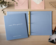 Linen Photo Album Binder (D4) - DIY Yearly Family Album Annual Memory Scrapbook Milestone Year In Review Journal w/ Sticky Pages