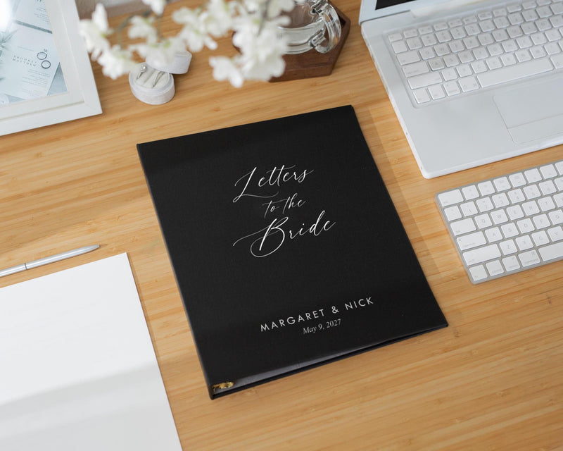 Letters to the Bride Scrapbook Binder - Custom Linen Bachelorette Bridal Shower Linen Guestbook Wedding Keepsake Gift Optional 4x6 Envelopes