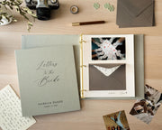 Letters to the Bride Scrapbook Binder - Custom Linen Bachelorette Bridal Shower Linen Guestbook Wedding Keepsake Gift Optional 4x6 Envelopes