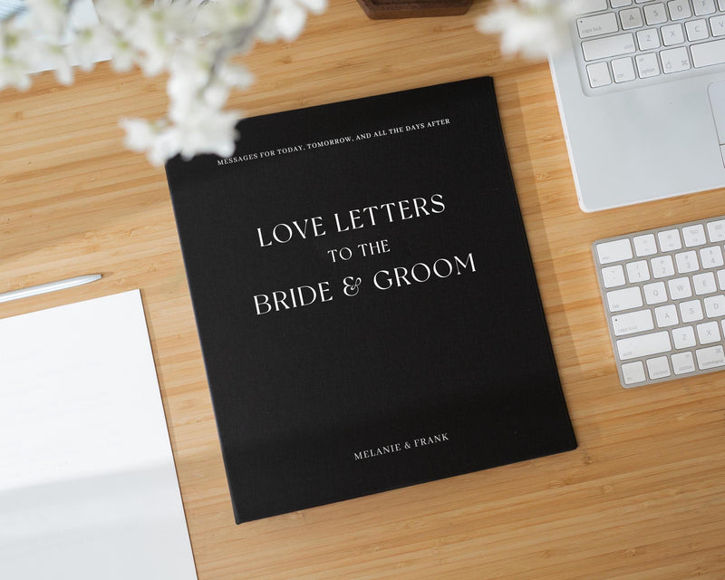 Letters to the Bride & Groom Scrapbook Binder w/ 20 Pages (D4) - Wedding Guestbook Keepsake Photos Marriage Memory Newlywed Engagement Gift