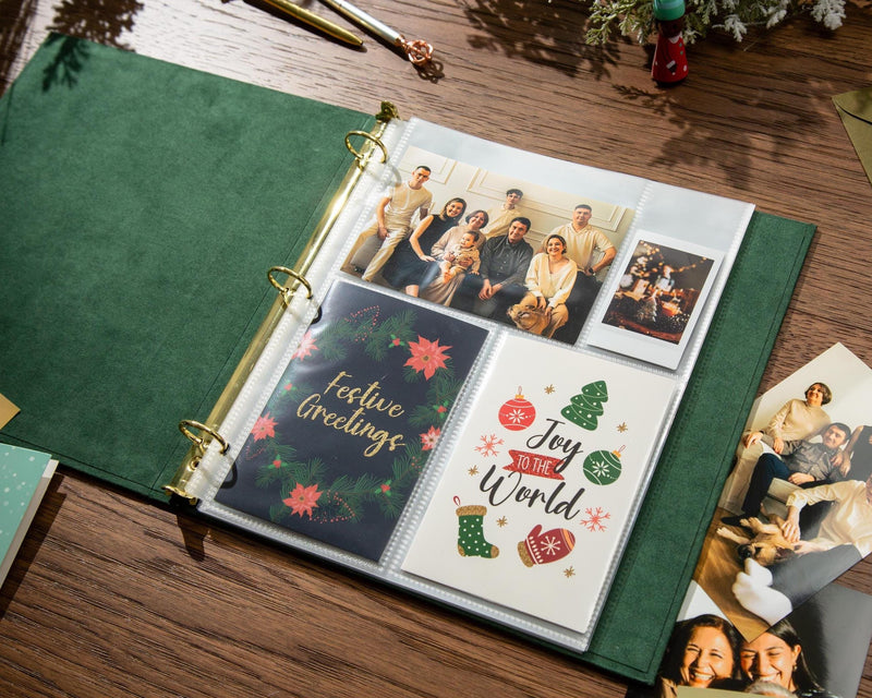 Personalized Holiday Binder w/ Foil Text - Custom Minimalist Christmas Card Album Keepsake Newlyweds Gift
