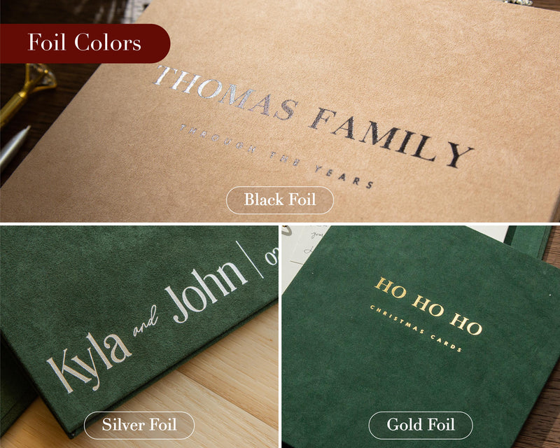 Personalized Holiday Binder w/ Foil Text - Custom Minimalist Christmas Card Album Keepsake Newlyweds Gift