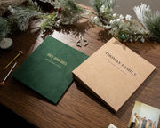 Personalized Holiday Binder w/ Foil Text - Custom Christmas Photo Album, Velvet Family Memory Book
