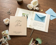 Letters to the Bride Scrapbook Binder - Custom Linen Bachelorette Bridal Shower Linen Guestbook Wedding Keepsake Gift Optional 4x6 Envelopes