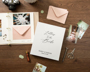 Letters to the Bride Scrapbook Binder - Custom Linen Bachelorette Bridal Shower Linen Guestbook Wedding Keepsake Gift Optional 4x6 Envelopes