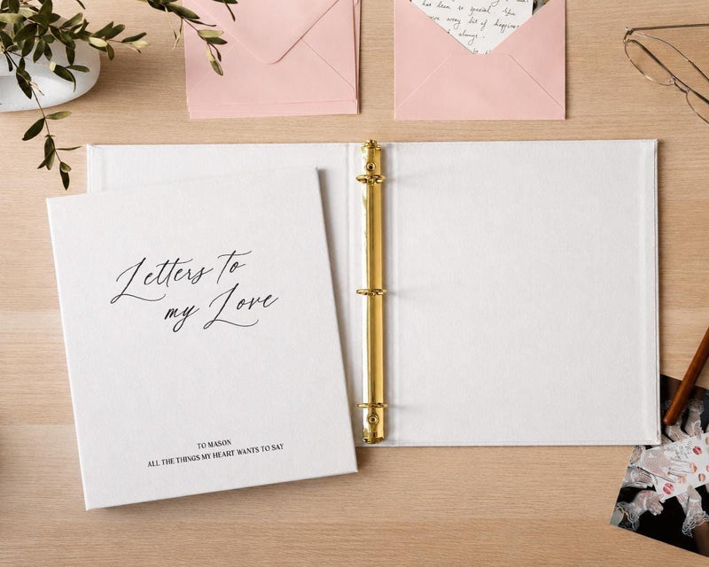 Letters to my Love Scrapbook Binder w/ 20 Pages - Keepsake Book Love Letters Envelopes Anniversary Gift Relationship Memory Photos & Notes